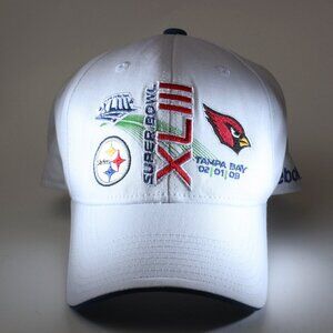 Super Bowl XLIII Hat Mens OS White Pittsburgh Steelers Arizona Cardinals